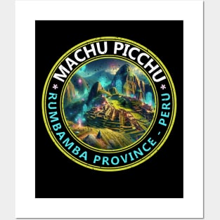 Machu Picchu Peru Ruins 2024 Peru Artistic Graphic Neon Posters and Art